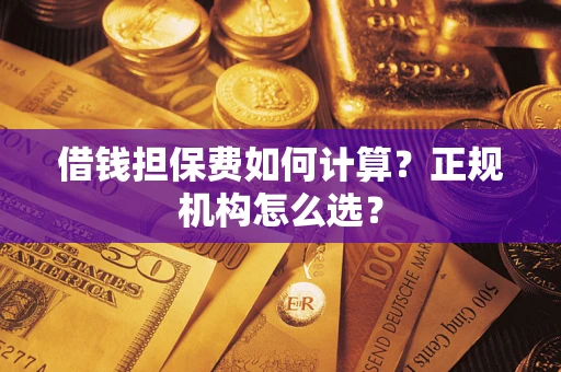 济南借钱担保费如何计算？正规机构怎么选？